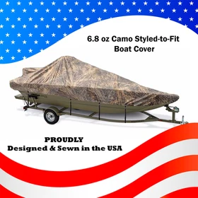 Camo Boat Cover for TRITON Sewn in the USA Super Heavy-Duty Trailerable