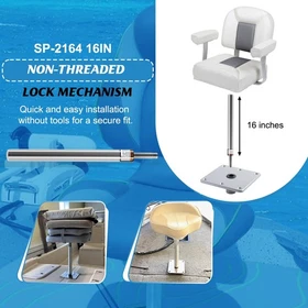  Boat Seat Pin Post 11'' 13'' 16'' Marine Boat Seat Pedestal Base Post 3/4"
