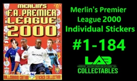 Merlin's Premier League 2000 Individual Stickers #1-184 Complete Your Collection