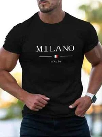 Milano Italia Printed Mens T-shirt Short Sleeve Casual Summer Cool Shirt Ar007