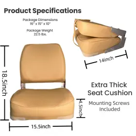 PRO25BG AMERICAN TRADING POST Boat Seat Fold Down Cushion