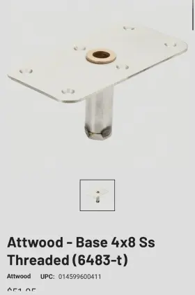 6483-T ATTWOOD Boat Pedestal Seat Base