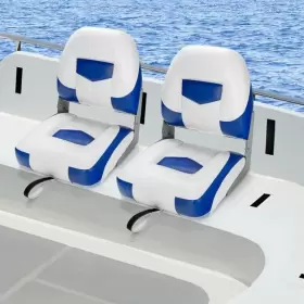 NP10447BL-2 COSTWAY Set Folding Fishing Boat Padded Seats #2