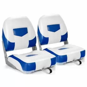 NP10447BL-2 COSTWAY Set Folding Fishing Boat Padded Seats