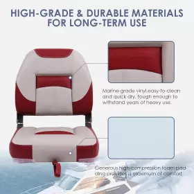 75277GR-LOW DECKPRO Folding Fishing Boat Seat Bass Boating #2