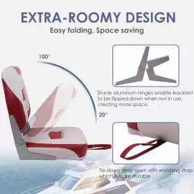 75277GR-LOW DECKPRO Folding Fishing Boat Seat Bass Boating #3