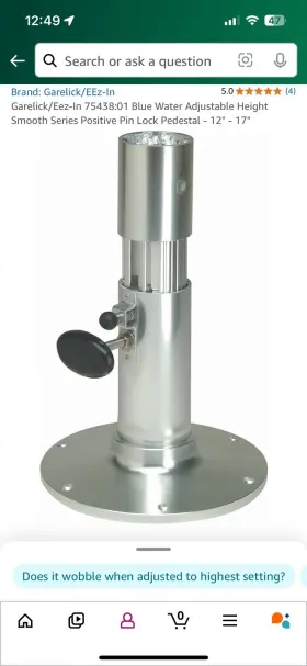 75438 GARELICK Seat Pedestals Lock Pin