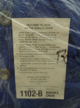 1102-B GOLDEN FLEECE Bosuns Chair Denier Cordura Design 1000 #2