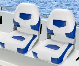 GM1865 GYMAX Folding Boat Seats Set Fold Down Captain Chair #2