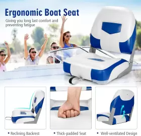 GM1865 GYMAX Folding Boat Seats Set Fold Down Captain Chair #3