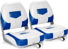 GM1865 GYMAX Folding Boat Seats Set Fold Down Captain Chair