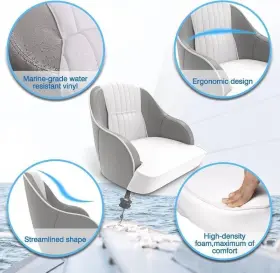 2070065 LEADER ACCESSORIES Pontoon Captains Seat Boat #2