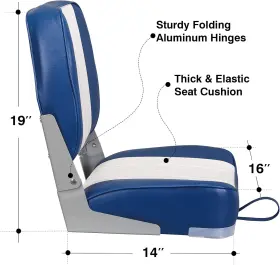 696590386671 LEADER ACCESSORIES Folding Boat Seat Classic #3