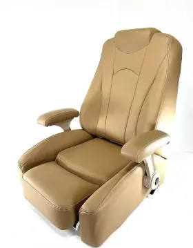 MRN-21198 LIPPERT COMPONENTS Reclining Helm Seat Pecan Marine