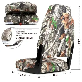 22211F3-2 NORTHCAPTAIN Deluxe Camo High Folding Boat Seat #3