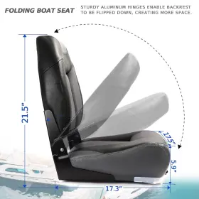 22514C6-2 NORTHCAPTAIN Deluxe High Folding Boat Seat #3