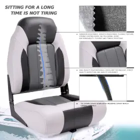 22611A6-2 NORTHCAPTAIN Light High Folding Boat Seat #2