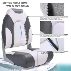22711A2-2 NORTHCAPTAIN High Folding Boat Seat #2