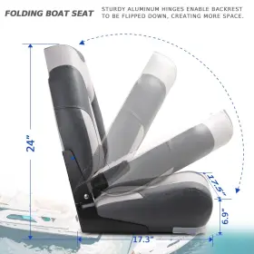 22711A7-2 NORTHCAPTAIN Light High Folding Boat Seat #3