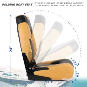 22711A9-2 NORTHCAPTAIN Yellowish High Folding Boat Seat #3