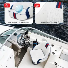 LCAPTAINBLU61 PEXMOR Pontoon Boat Seat Captain Cover Wa #2