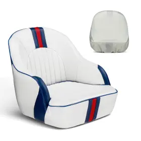 LCAPTAINBLU61 PEXMOR Pontoon Boat Seat Captain Cover Wa