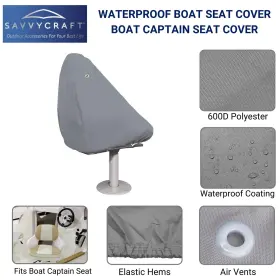 819669017966 SAVVYCRAFT Waterproof Boat Captain Seat Chair #2