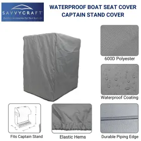 819669017980 SAVVYCRAFT Waterproof Pontoon Boat Captain Stand #2