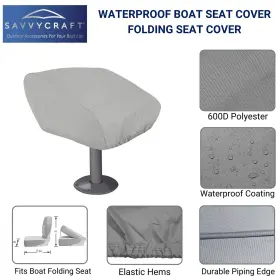 819669017997 SAVVYCRAFT Waterproof Boat Folding Seat Cover #2