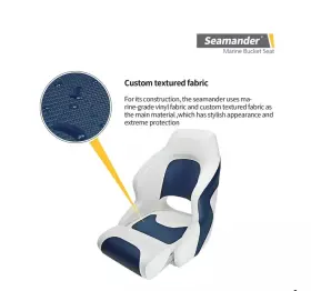 SC1-WHITE-BLUE SEAMANDER Captain Seat Boat Filp Up #2