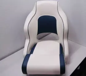 SC1-WHITE-BLUE SEAMANDER Captain Seat Boat Filp Up