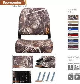 696596356029 SEAMANDER Boat Seat Folding Fishing Camo #2