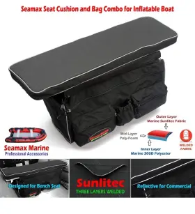 7562 SEAMAX Inflatable Boat Bench Seat Cushion Bag Marine #2