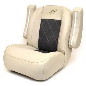 V000355-10139 SILVER WAVE PONTOON BOATS Boat Helm Seat Taupe #2