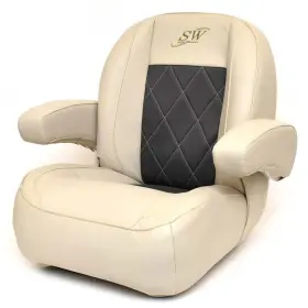 V000355-10139 SILVER WAVE PONTOON BOATS Boat Helm Seat Taupe