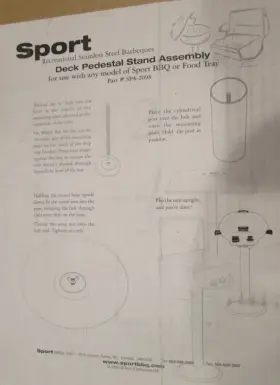 SPA-2098 SPORT BBQ Deck Pedestal Stand Food Tray #2