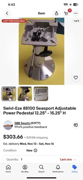 88100-4 SWIVL-EZE Seasport Seat Pedestal #3