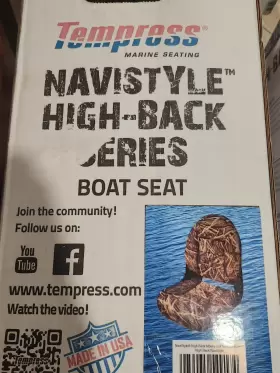 54917 TEMPRESS Navistyle High Camo Boat Seat Mossy Oak Grass