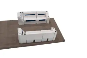 WIS-DLXFL-1904K WISE Front Lounge Pontoon Furniture Set Brite