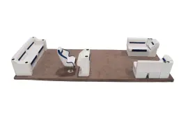 WIS-DLXFP-1905K WISE Pontoon Furniture Set Marble Reef Stone