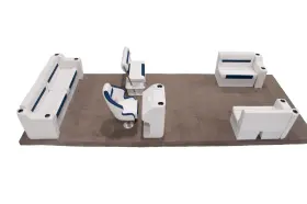 WIS-DLXFRCSB-1904K WISE Front Rear Couch Swingback Pontoon