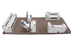 WIS-DLXLRBSB-1904K WISE Lounge Rear Bench Swingback Pontoon