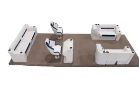 WIS-DLXRBDB-1905K WISE Rear Bench Dual Pontoon Furniture Seat