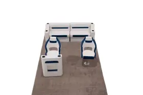 WIS-DLXRCDB-1904K WISE Rear Couch Dual Seat Pontoon Furniture