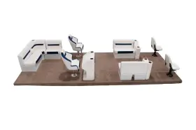WIS-DLXRLF-1905K WISE Rear Fishing Pontoon Furniture Set Reef