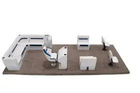 WIS-DLXRLFLF-1904K WISE Rear Front Lounge Fishing Pontoon Set