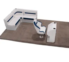 WIS-DLXRSL-1904K WISE Rear Pontoon Furniture Set Brite