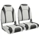 NORTHCAPTAIN Deluxe White/Charcoal High Back Folding Boat Seat, 2 Seats