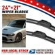 2x Front Windshield Flat Wiper Blade Set For Acura MDX Honda Pilot 01-08 24"+21"