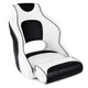 Boat Seat Captain s Bucket Two Tone Flip Up White Black Piping 201096 Leader